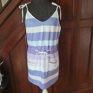 Belinda Striped Sleeveless Sundress With Pockets & Adjustable Tie Straps